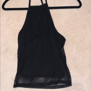GARAGE Mesh Racerback Crop